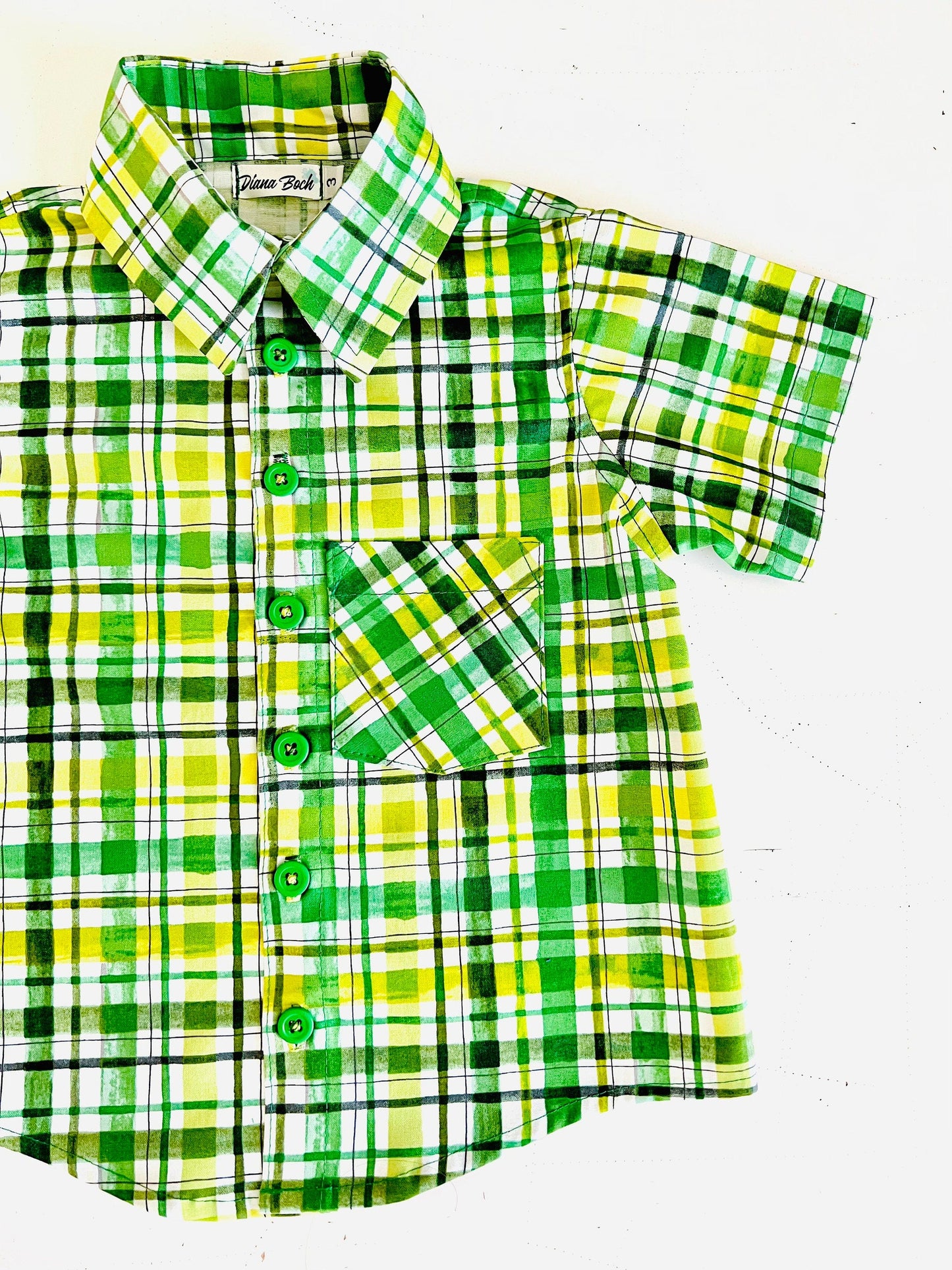 Green Plaid St.Patricks Button Down Dress Shirt