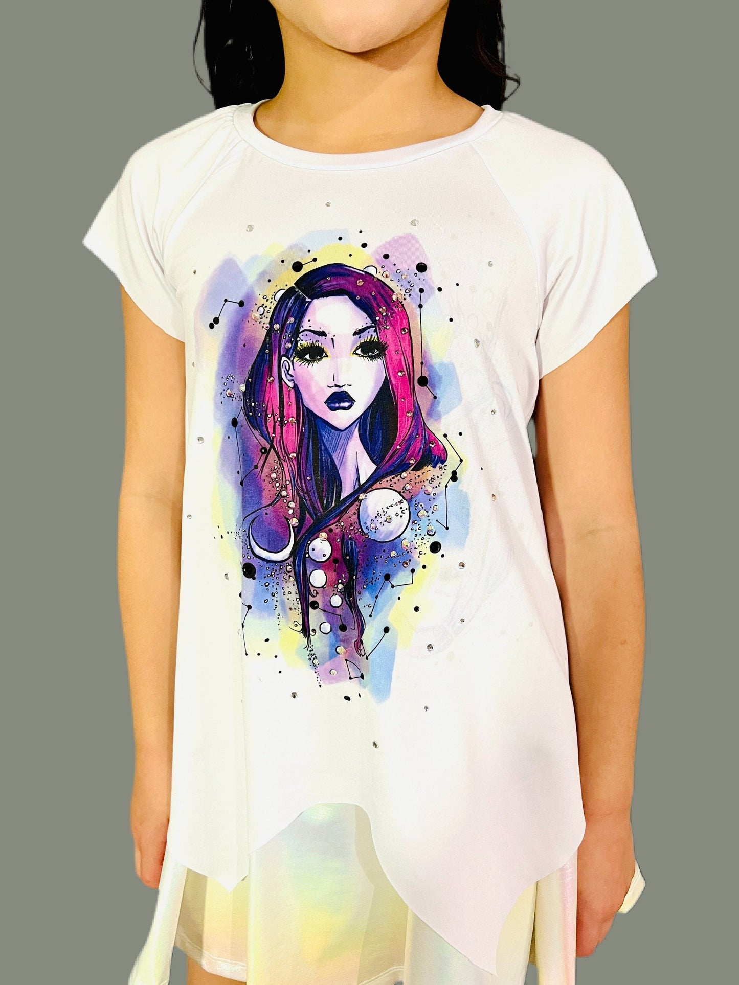 Dream Girl Art Print T-Shirt for Girls and Women