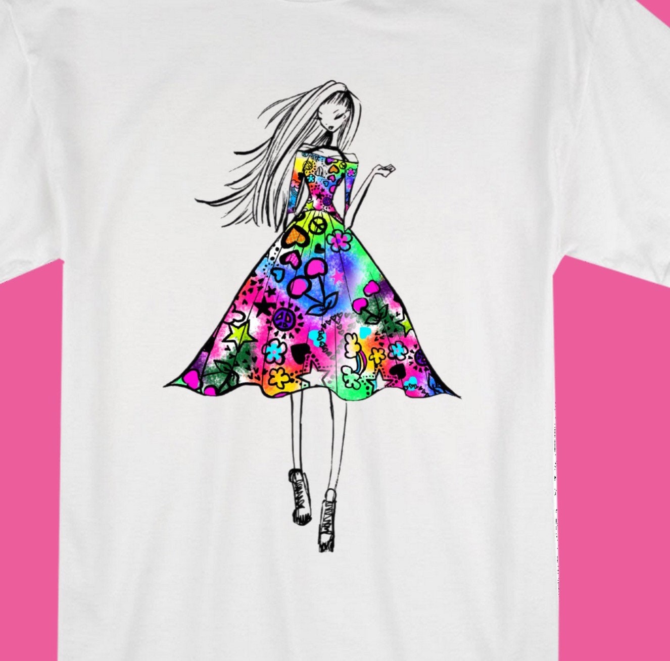 Fashionista “girl” illustration design T-shirt