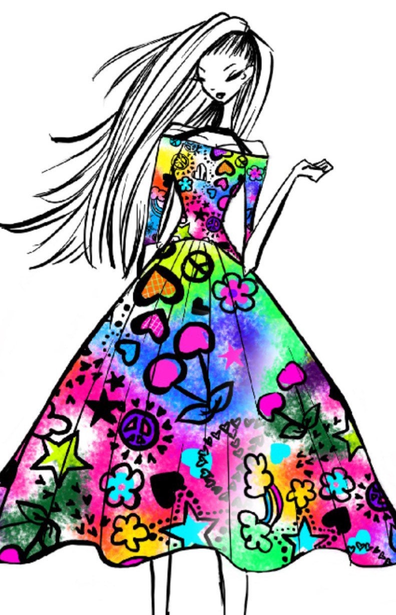 Fashionista “girl” illustration design T-shirt