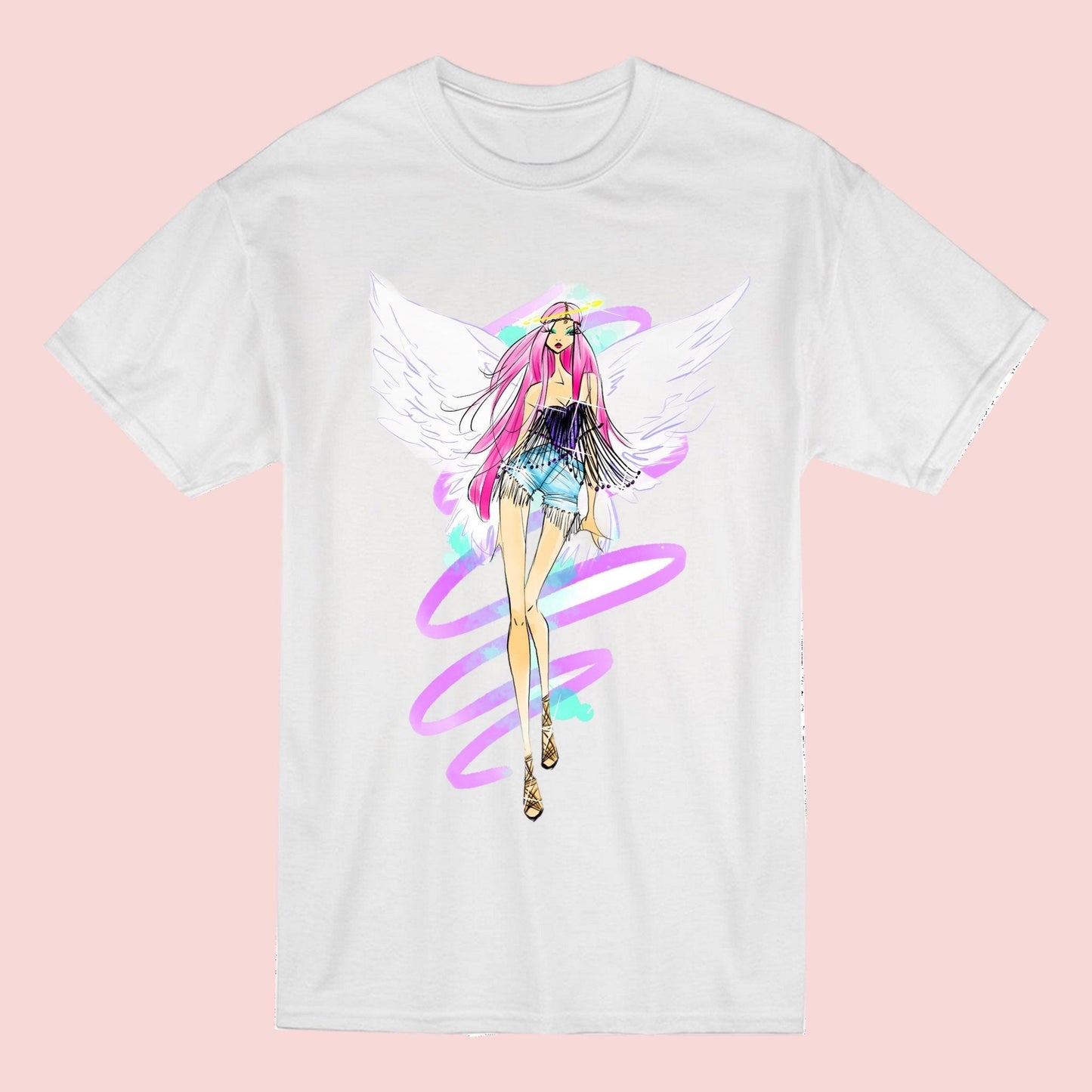 Angelic Model Graphic T-Shirt for Girls and Women