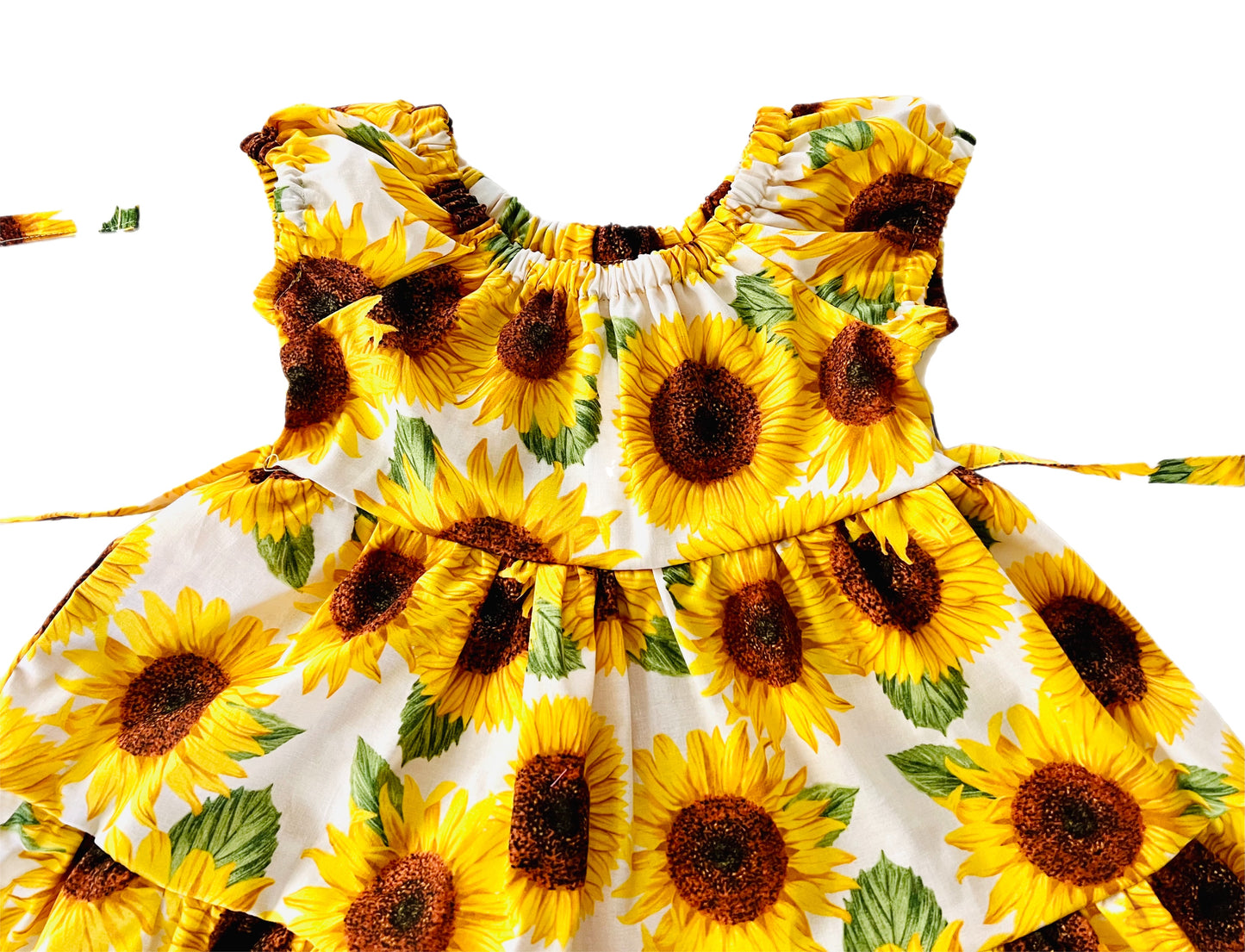 My Little Sunflower “Summer Time” Gathered Dress with back tie