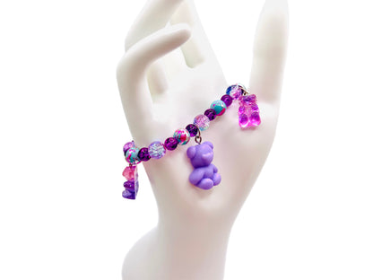 Violet Delight Gummy Bear Charm Bracelet