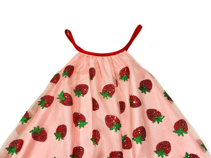 Strawberry Lovers and Dreamers gathered Dress