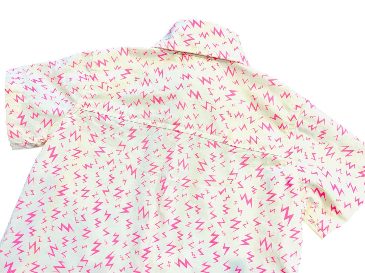 Electric Pink Bolt Button-Up Shirt