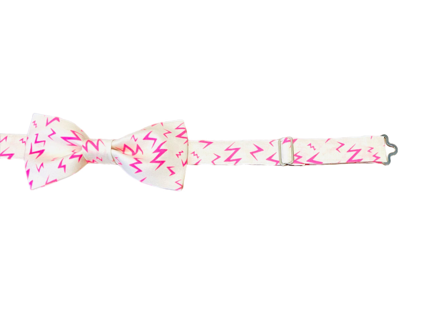 Neon Pink Lightning Bolt Bow Tie