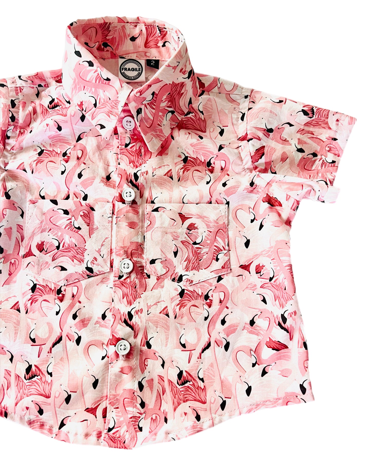 Flamingo Breeze Button-Up boys Shirt