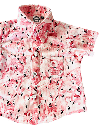 Flamingo Breeze Button-Up boys Shirt