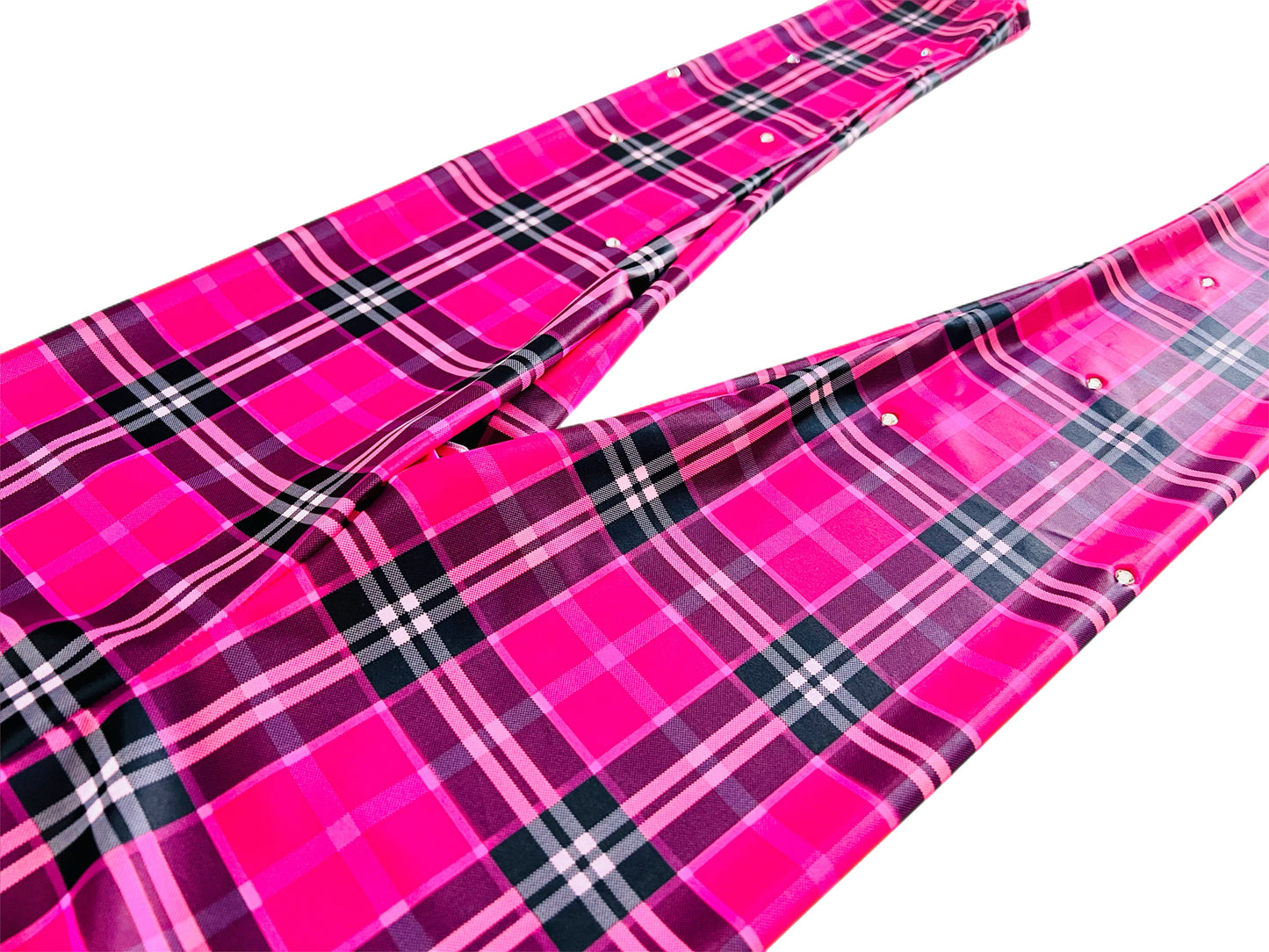 Razzle Dazzle Hot Pink Plaid Rhinestone Leggings