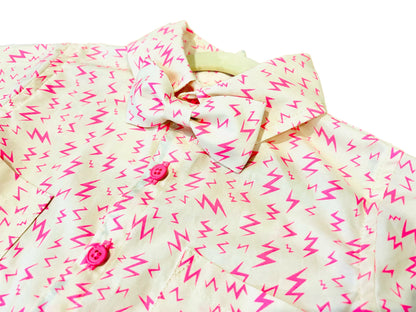 Neon Pink Lightning Bolt Bow Tie