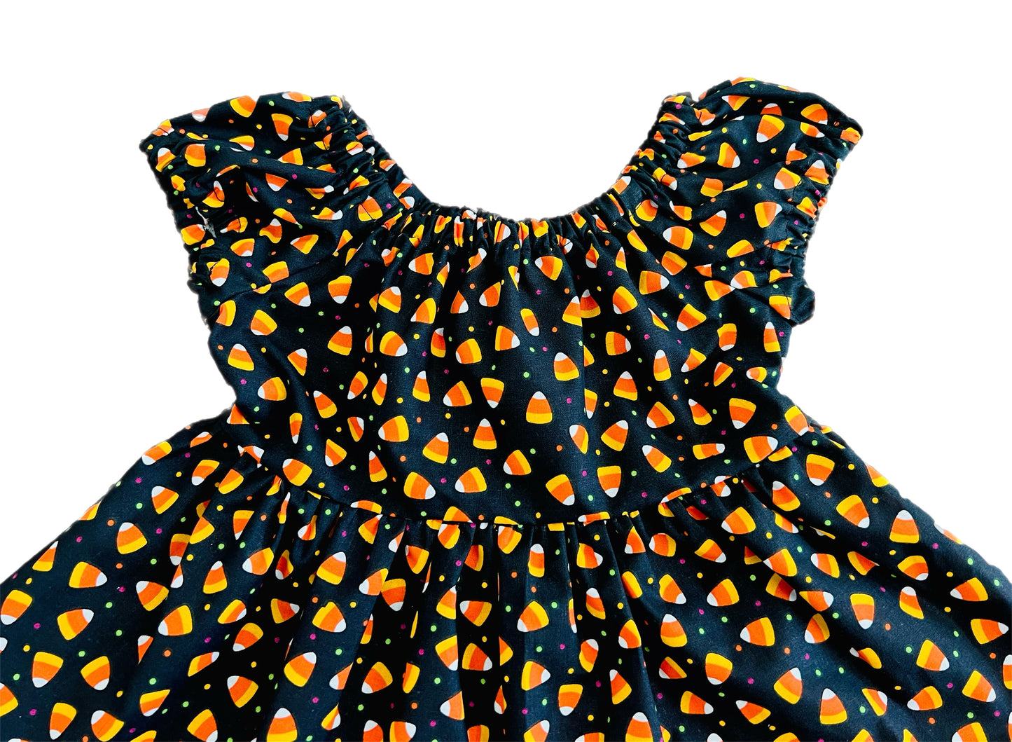 Trick or Treat! “Candycorn” Tiered Gathered Dress