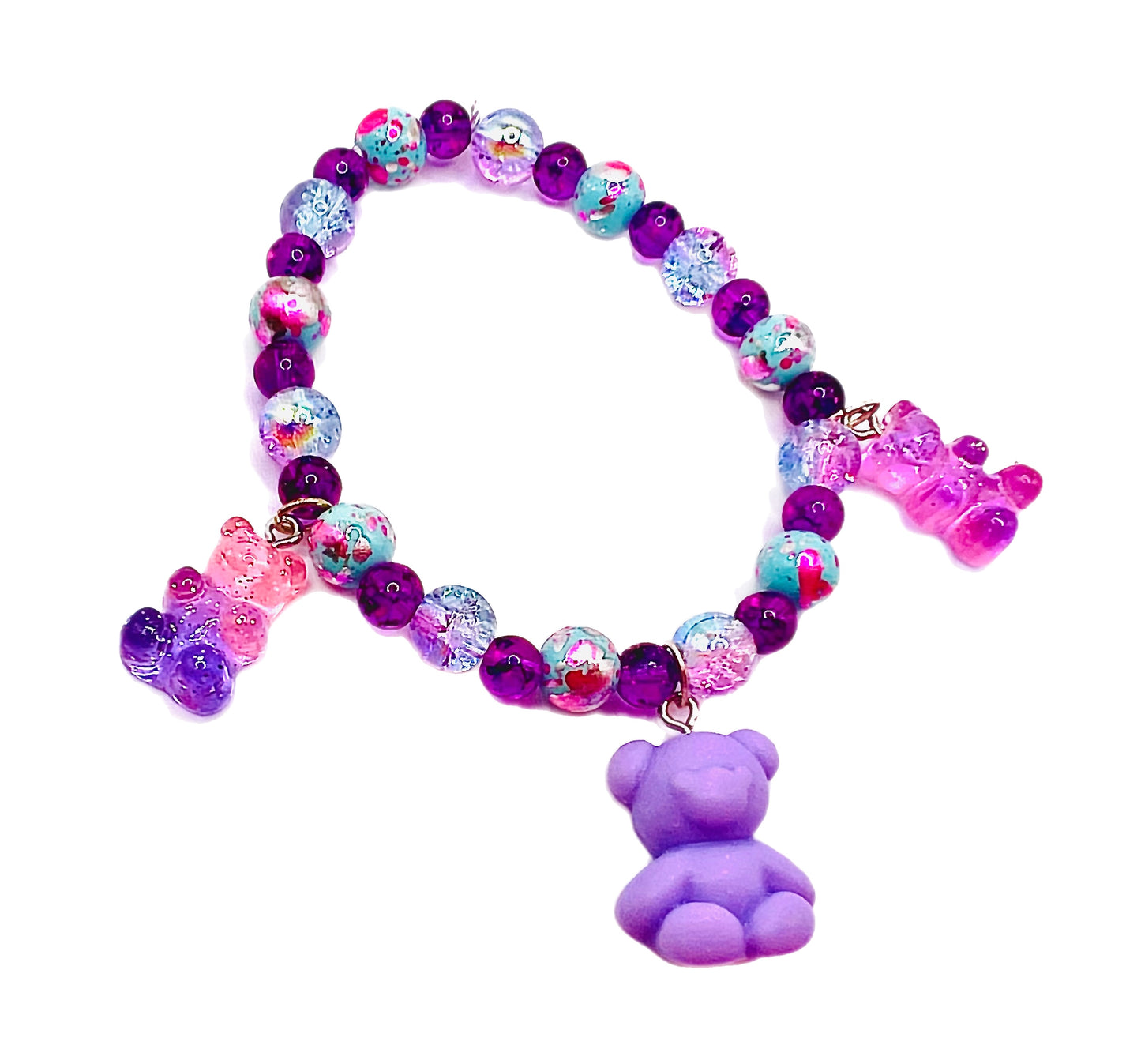 Violet Delight Gummy Bear Charm Bracelet