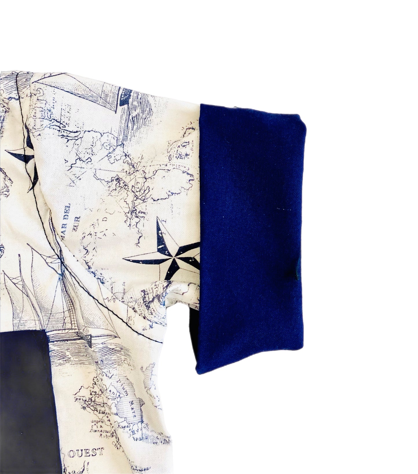 Little Ocean Explorer Nautical Map Button Down Dress Shirt and blue navy anchor Shorts Set