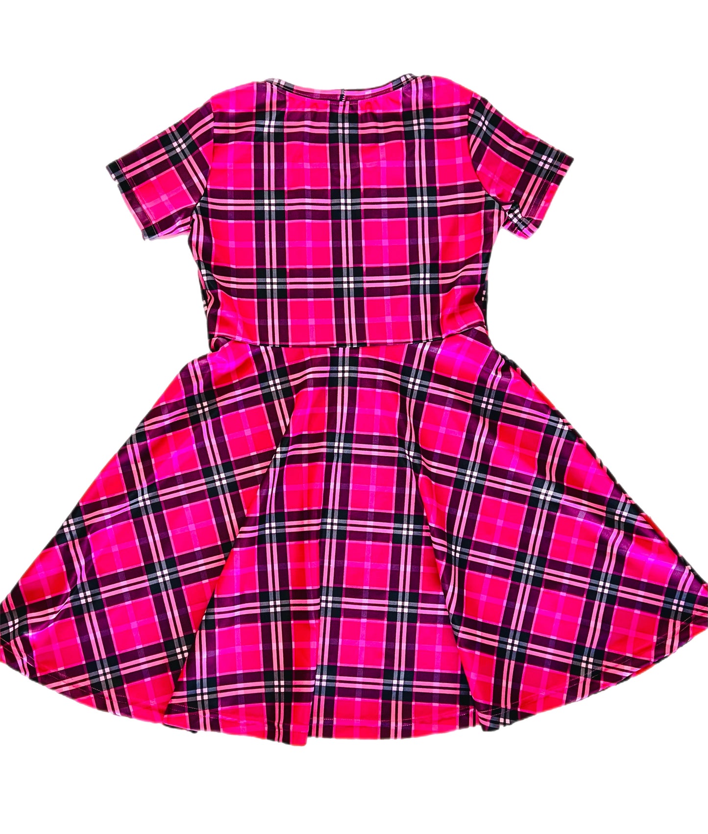 Razzle Dazzle Hot Pink Plaid Rhinestone Dress