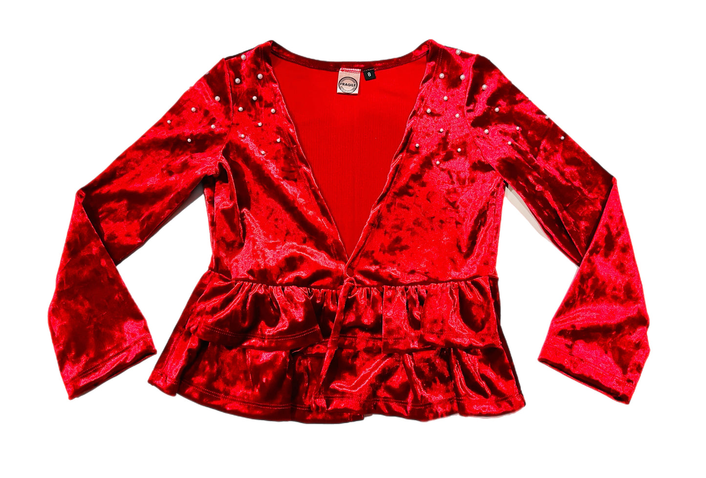 The Red Scarlet Velvet Cardigan