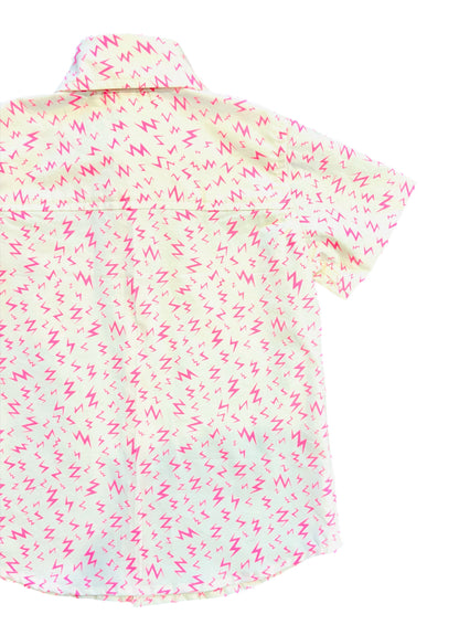 Electric Pink Bolt Button-Up Shirt