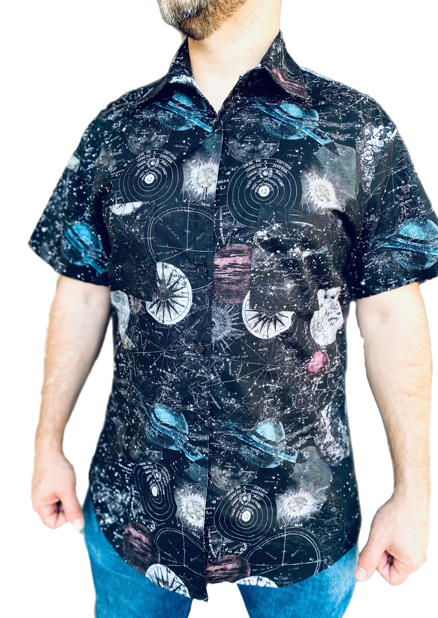 Star Map Constellation Button Up Shirt