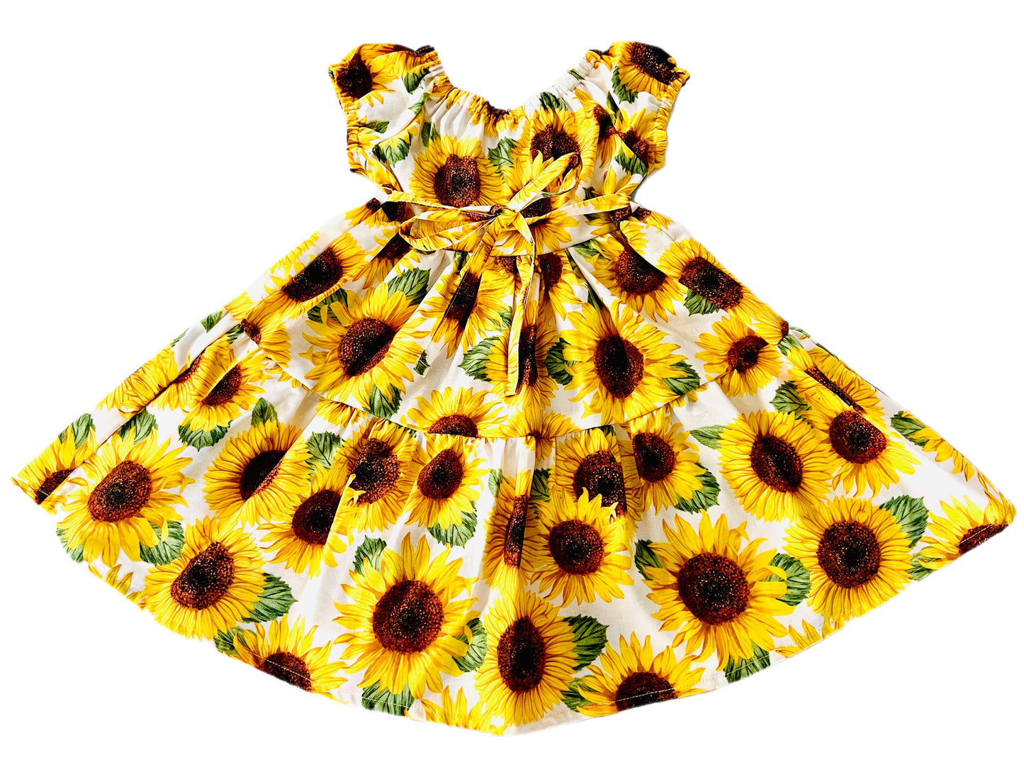 My Little Sunflower “Summer Time” Gathered Dress with back tie