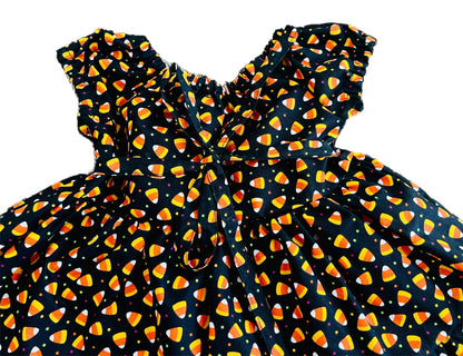 Trick or Treat! “Candycorn” Tiered Gathered Dress