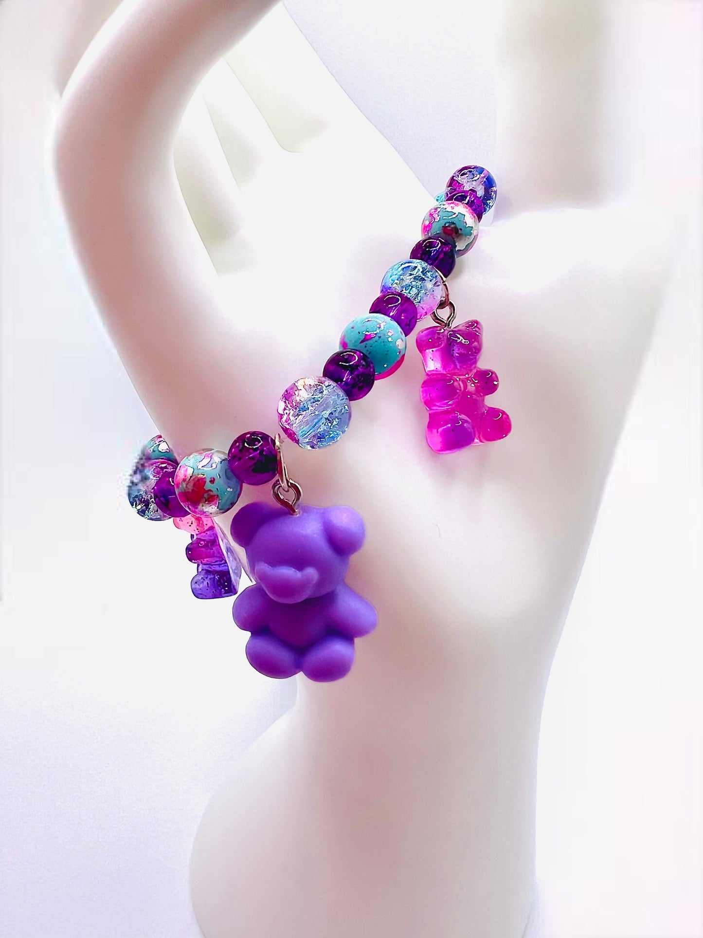 Violet Delight Gummy Bear Charm Bracelet