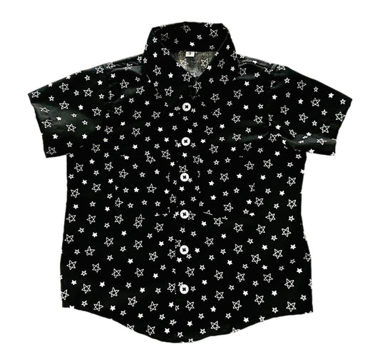 Draw Me Stars N’ Doodle Art Button Down Collared Shirt