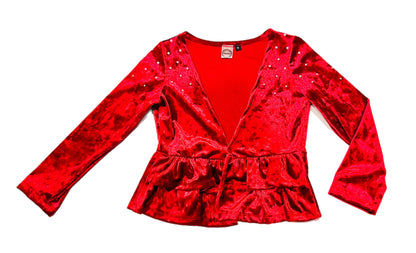 The Red Scarlet Velvet Cardigan