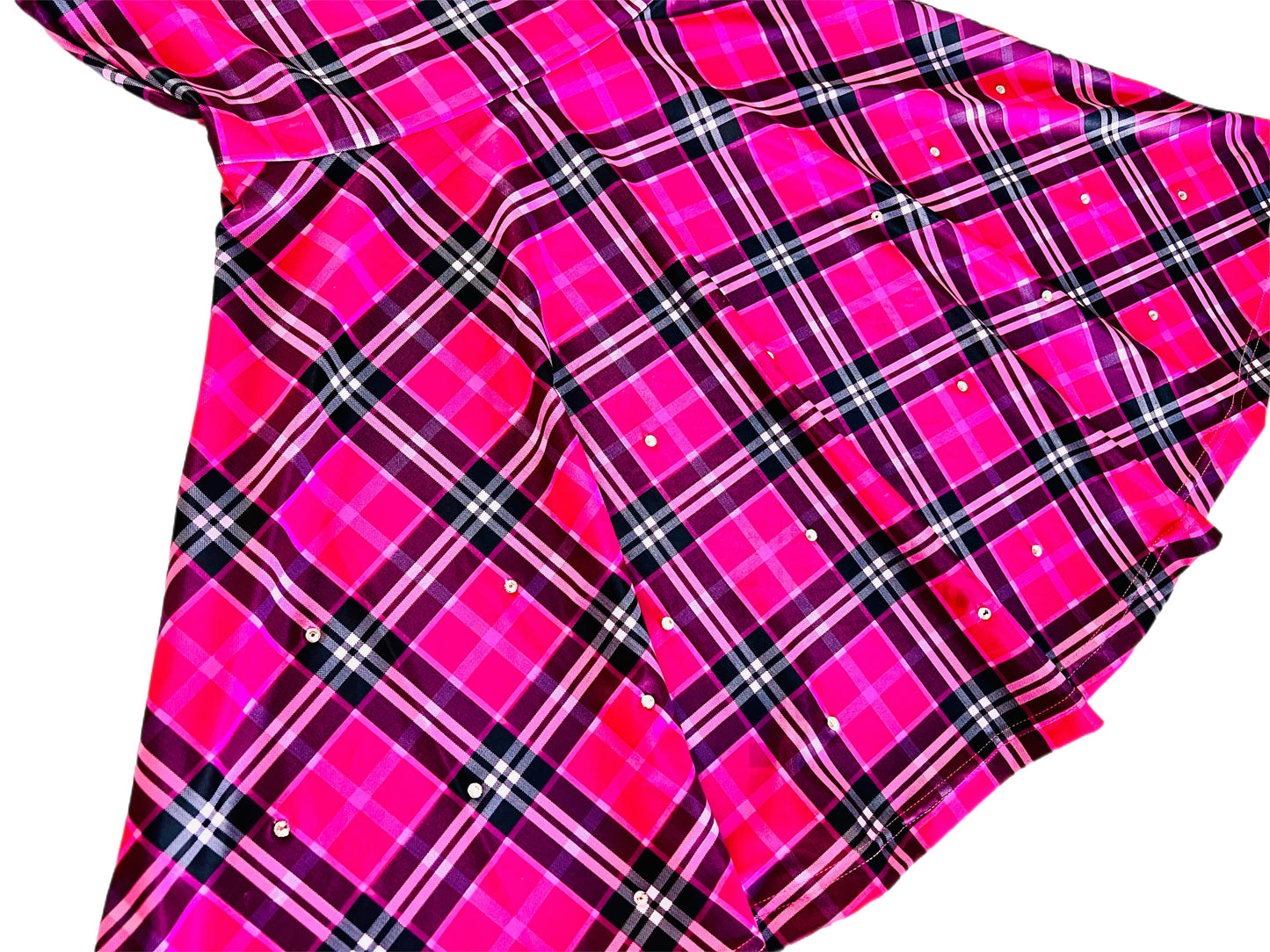 Razzle Dazzle Hot Pink Plaid Rhinestone Dress