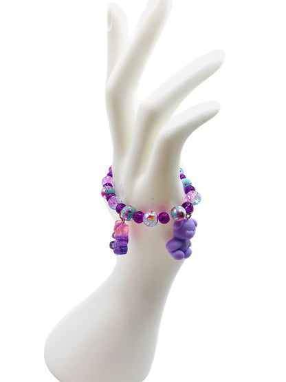 Violet Delight Gummy Bear Charm Bracelet