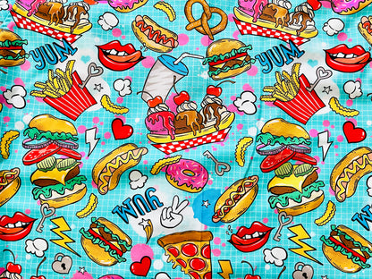 Snack Attack! fast food men’s Button-Up Shirt