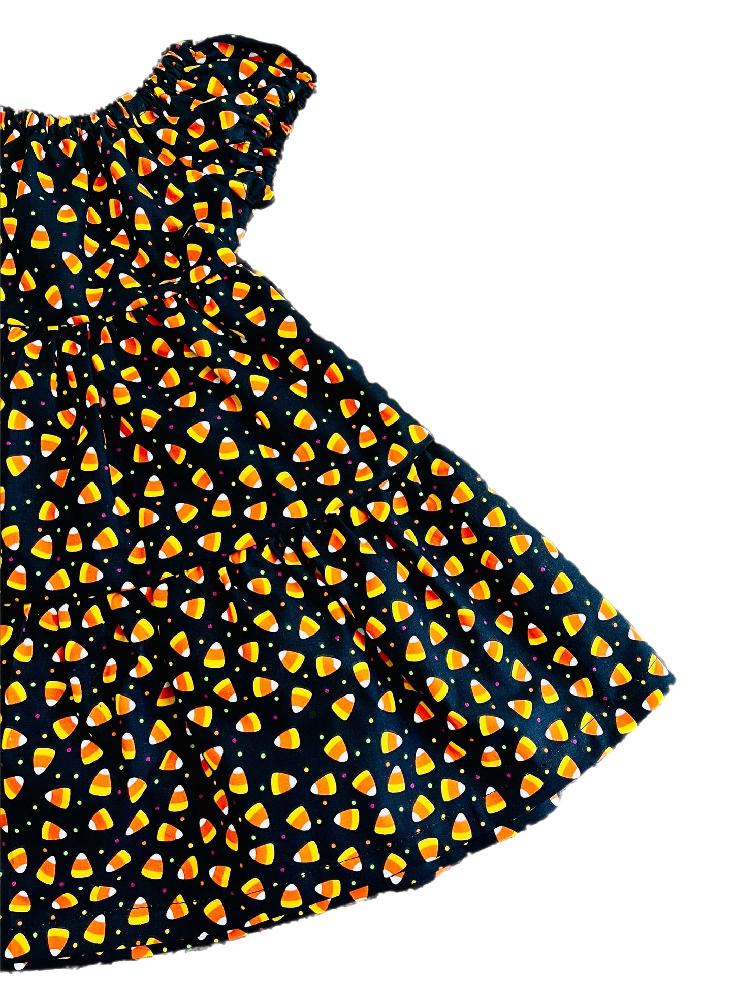 Trick or Treat! “Candycorn” Tiered Gathered Dress