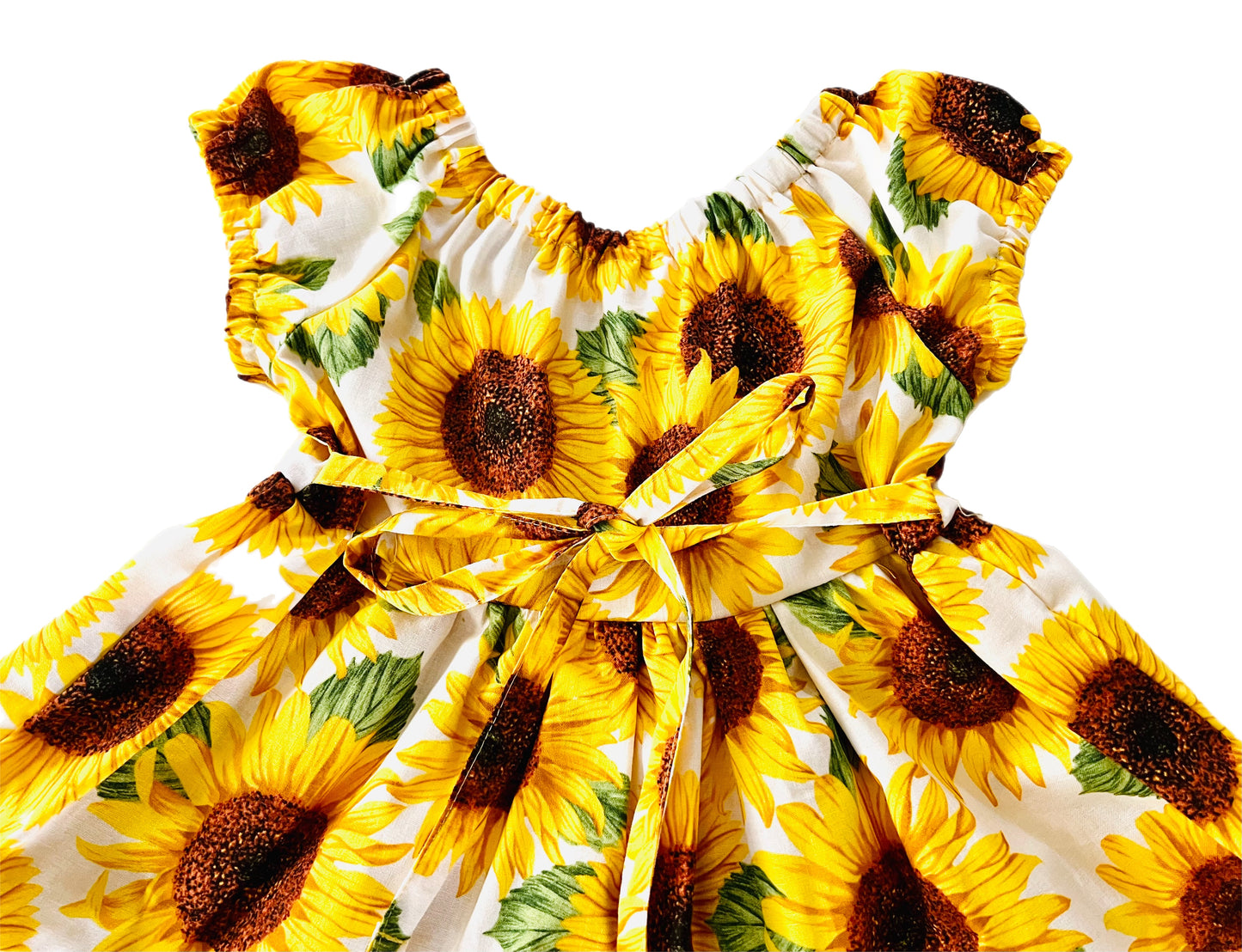 My Little Sunflower “Summer Time” Gathered Dress with back tie