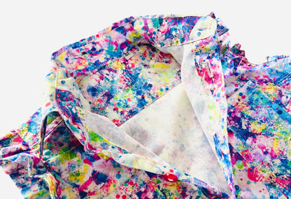 My Little Artist button down shirt with ruffle sleeve