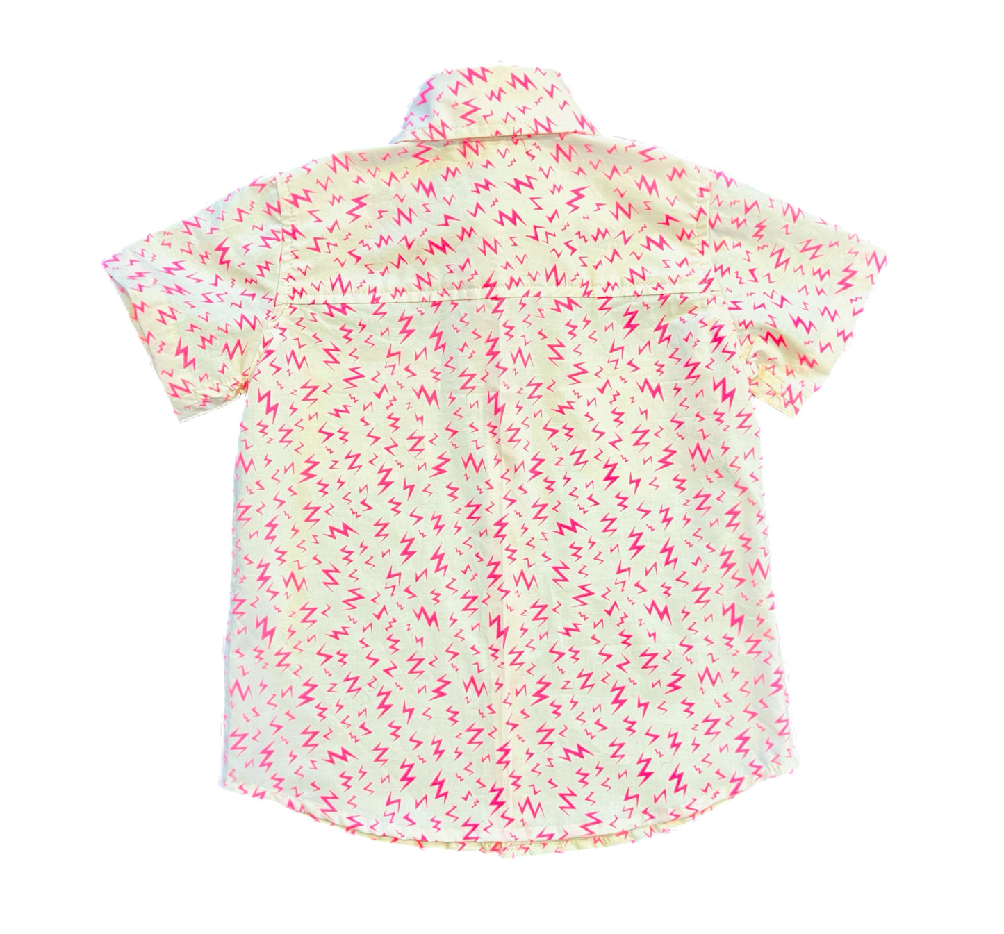 Electric Pink Bolt Button-Up Shirt