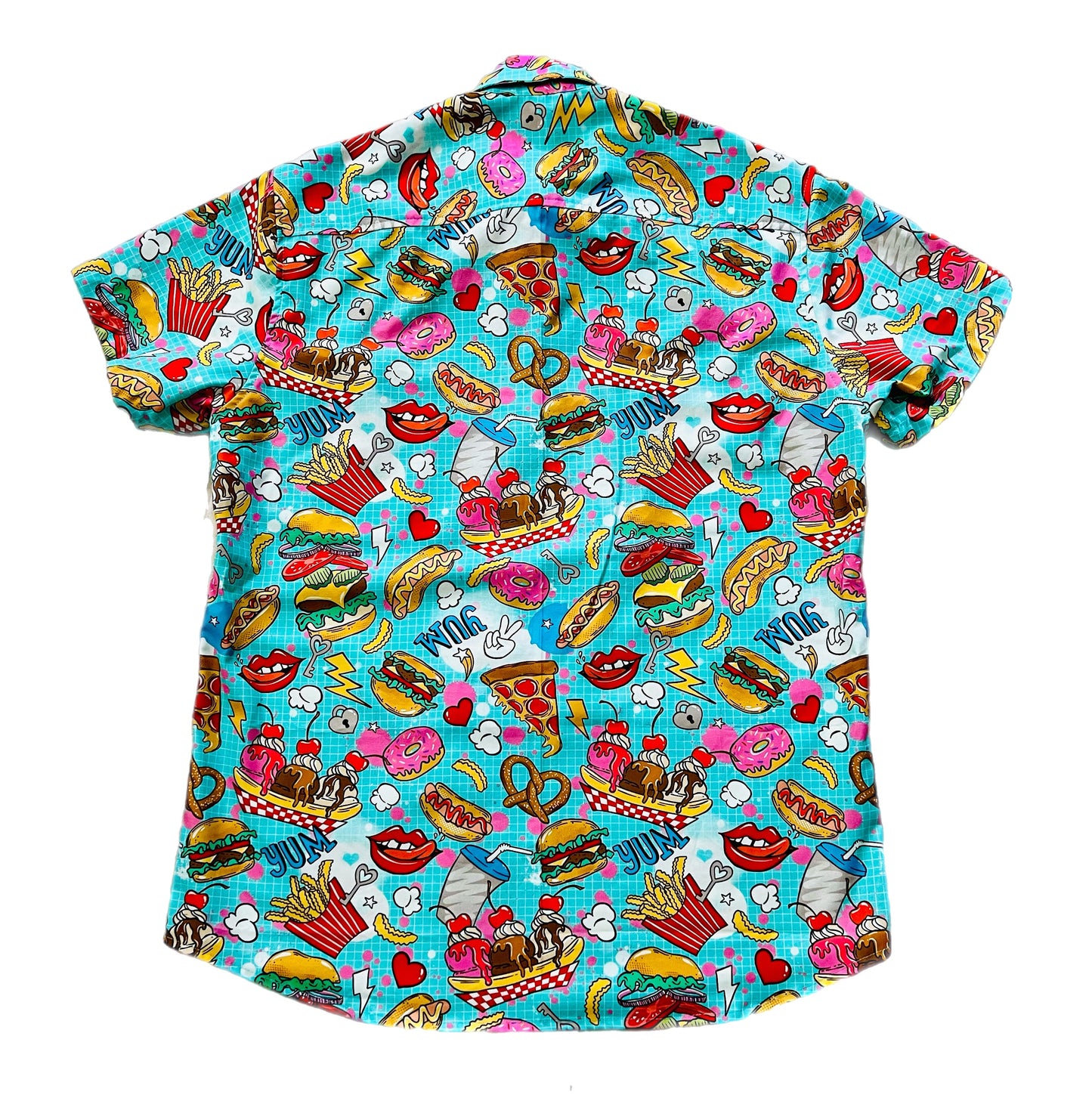 Snack Attack! fast food men’s Button-Up Shirt