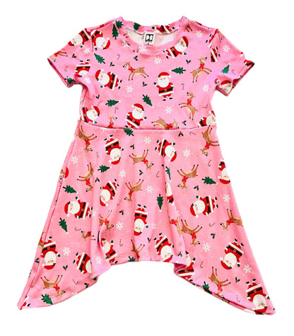 Santa Baby Matching Pink Blouse/Dress and Legging Set