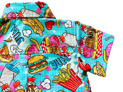 Snack Attack! fast food boys Button-Up Shirt