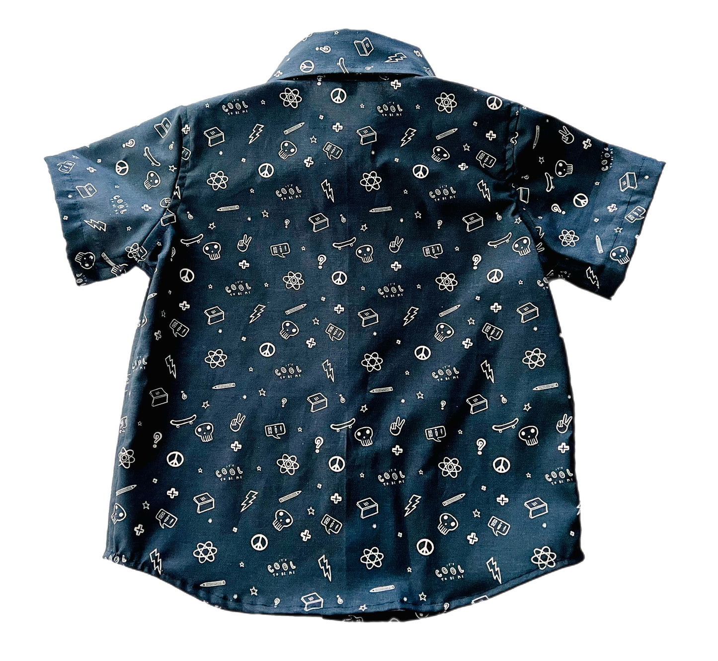 Boys Skater Space Kid Galaxy Button Down Dress Shirt