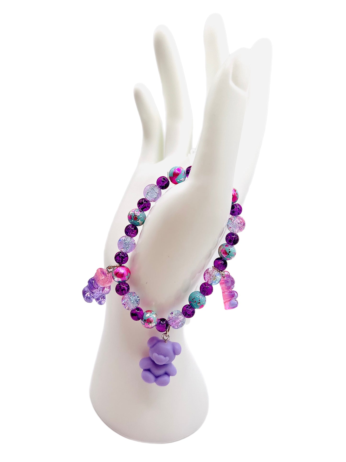 Violet Delight Gummy Bear Charm Bracelet