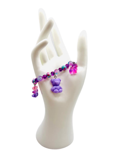 Violet Delight Gummy Bear Charm Bracelet