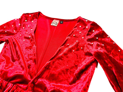 The Red Scarlet Velvet Cardigan