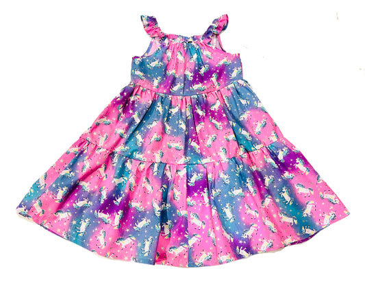 Candy Unicorns Princess Tier Dress with back tie