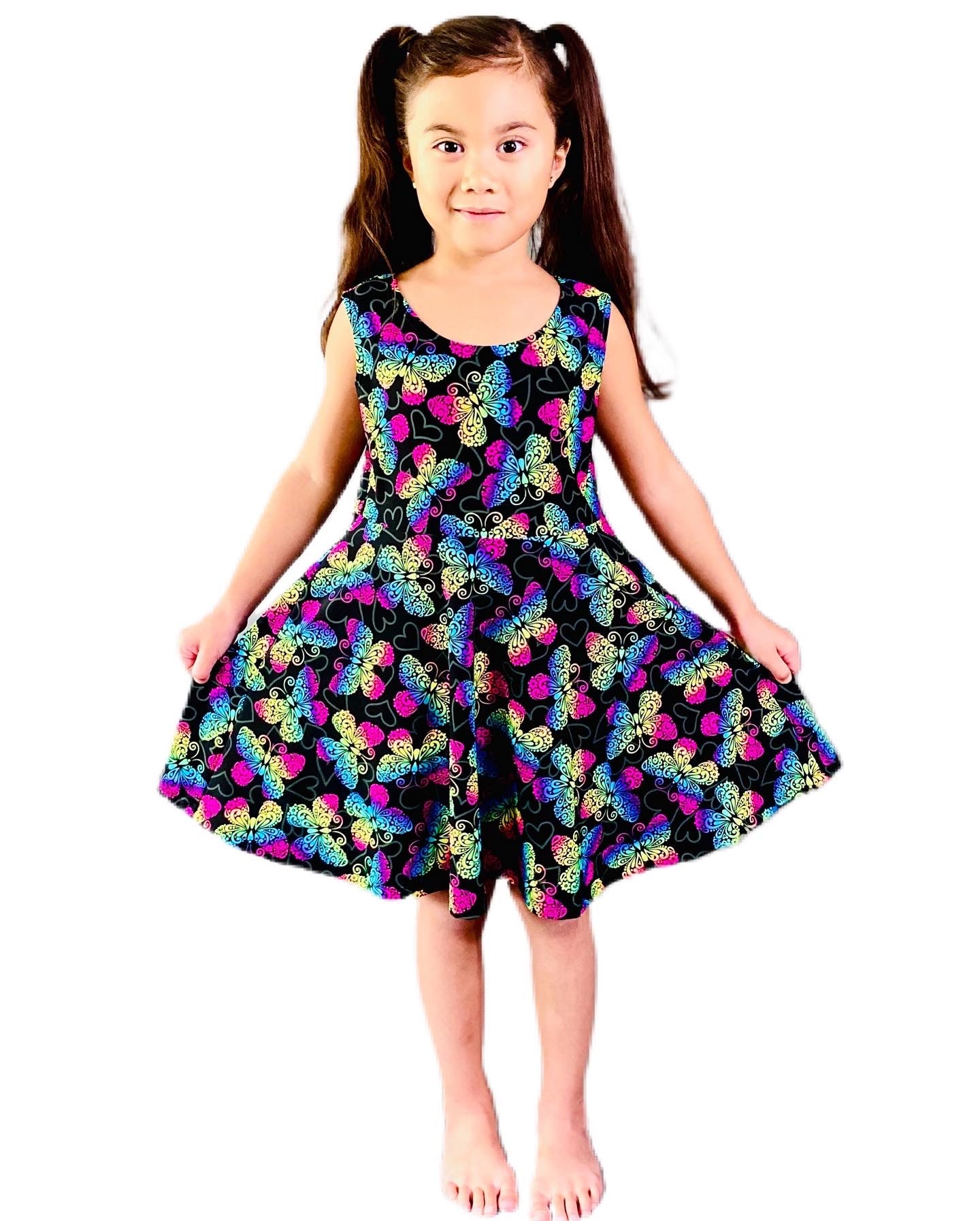 Rainbow Butterfly Quick Dry Spring/Summer Dress