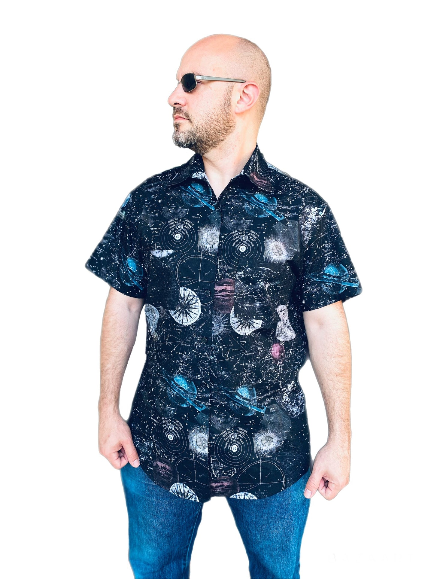 Star Map Constellation Button Up Shirt