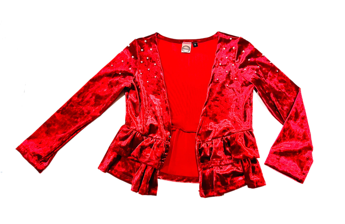 The Red Scarlet Velvet Cardigan