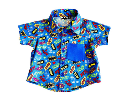 Boom Boom Pow! Comic Book Button Down Shirt