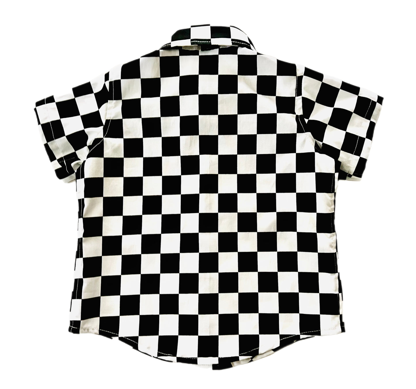 Checkered Board Space Button Down Dress Shirt