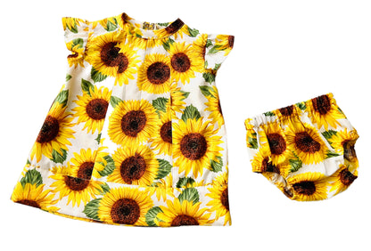 Sunflower Garden Babydoll Dress and Bloomers