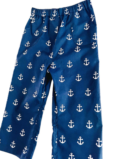 Little Ocean Explorer Nautical Map Button Down Dress Shirt and blue navy anchor Shorts Set