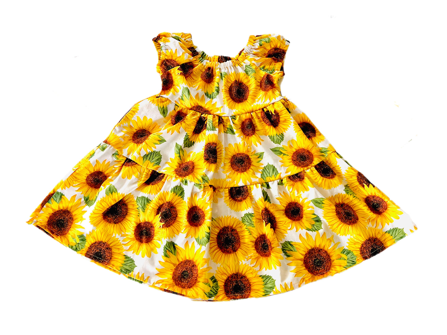 My Little Sunflower “Summer Time” Gathered Dress with back tie