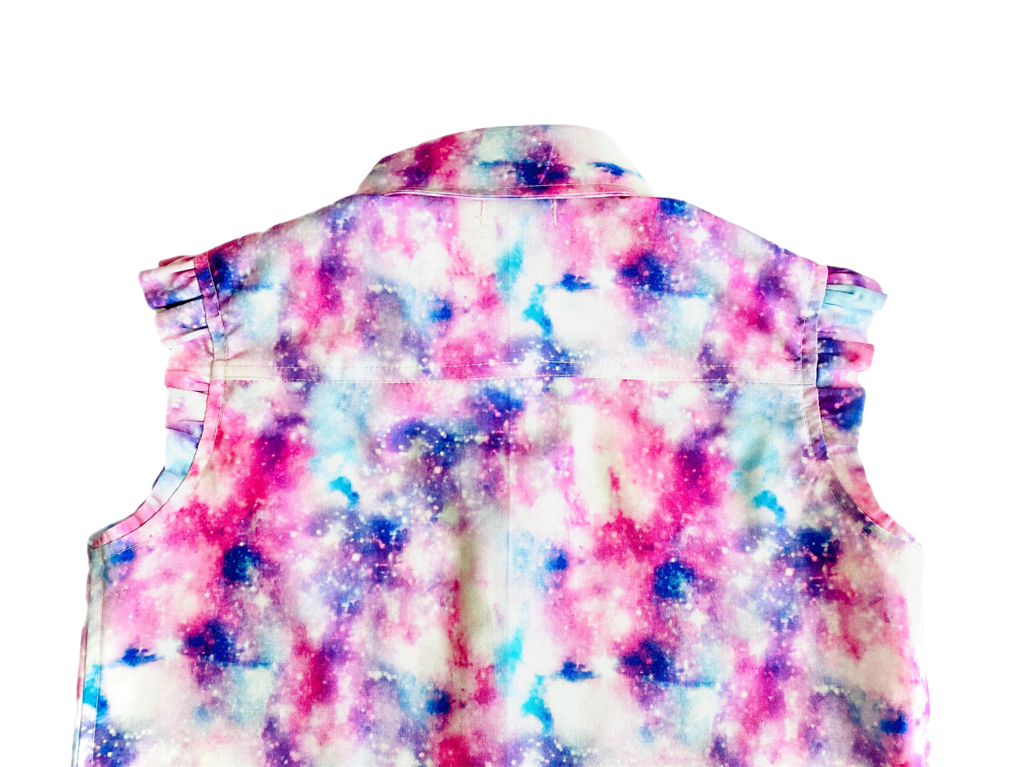 Pink Cotton Candy Outer Space Button Down Collared Shirt